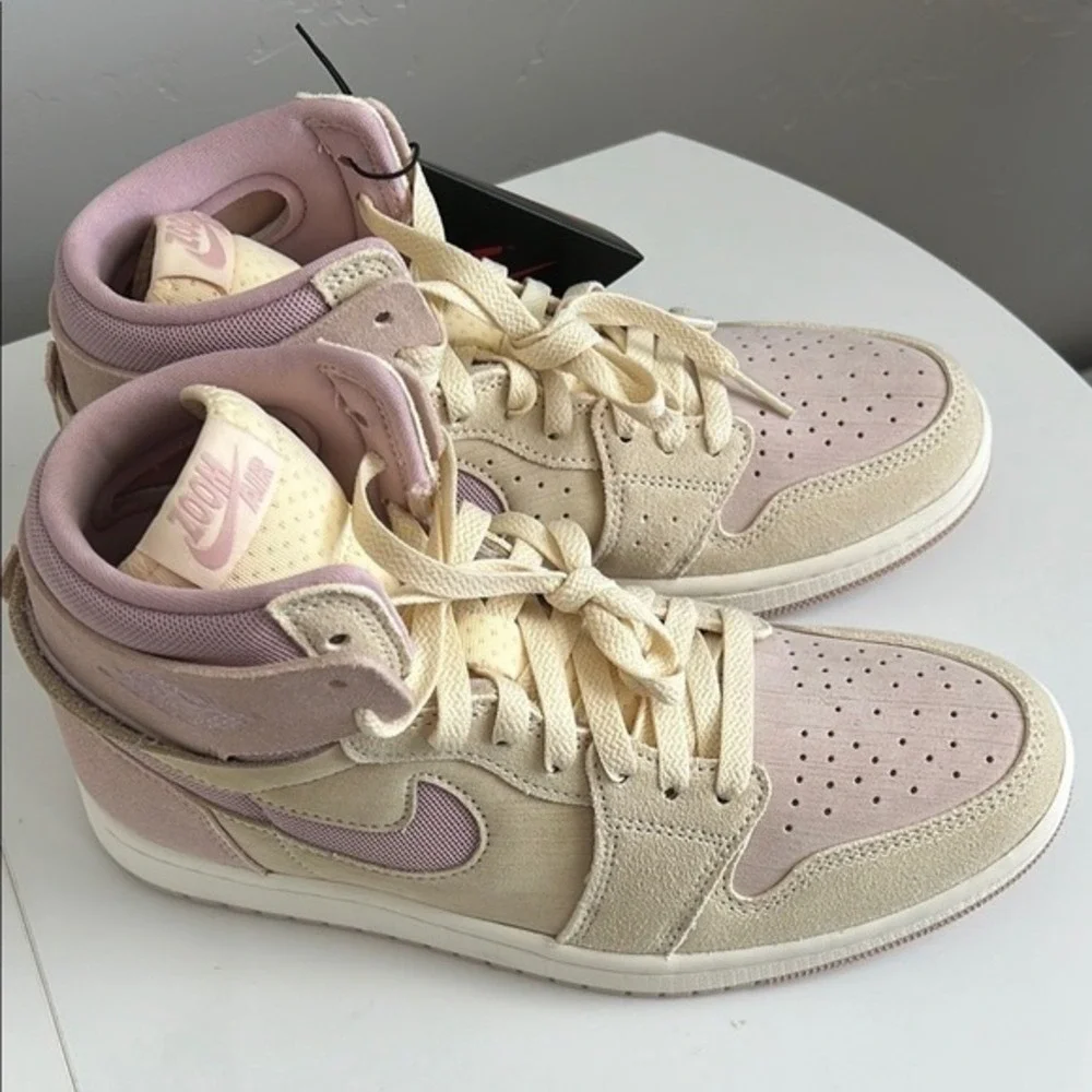 Air Jordan 1 Zoom CMFT High Pink Beige Womens 8.5 NWT Sneakers‎